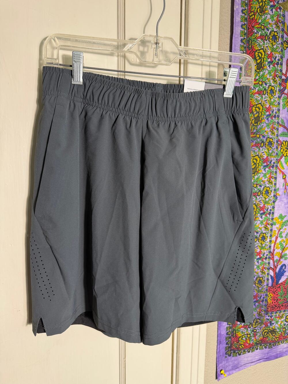 Athletic Works Mens Small Running Shorts Gray 7" Inseam Lined Stretch NWT
